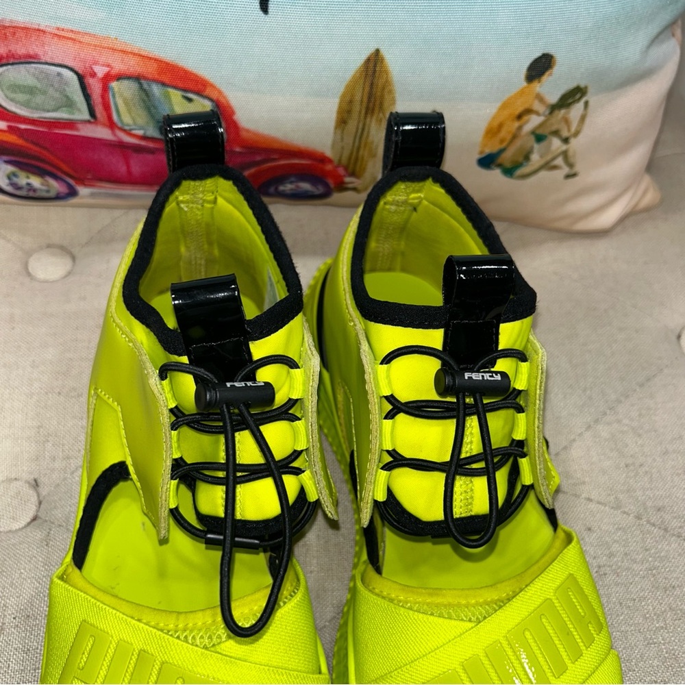 Puma By Rihanna Womens Lemon Neon Avid Athleisure Lifestyle Fashion Sneakers - Picture 6 of 13